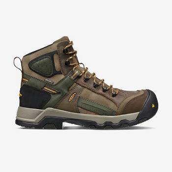 KEEN Davenport AL Waterproof Mid - Hnede/ Olivovo Zelene Pracovne Cizmy Panske, K0247SK